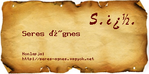 Seres Ágnes névjegykártya